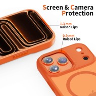 Твърд кейс с MagSafe пръстен за iPhone 17 Pro Max от Tech-Protect MagMat - Matte Cosmic Orange 