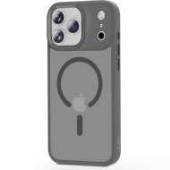 Твърд кейс с MagSafe пръстен за iPhone 17 Pro Max от Tech-Protect MagMat - Matte Crayon Grey
