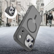 Твърд кейс с MagSafe пръстен за iPhone 17 Pro Max от Tech-Protect MagMat - Matte Crayon Grey