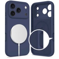 Твърд силиконов кейс с MagSafe за iPhone 17 Pro от Tech-Protect Silicone - Deep Blue