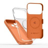 Твърд силиконов кейс с MagSafe за iPhone 17 Pro от Tech-Protect Silicone - Cosmic Orange