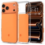 Удароустойчив, твърд кейс с MagSafe за iPhone 17 Pro Max от Spigen Ultra Hybrid T - Glossy Orange