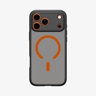Удароустойчив кейс с MagSafe пръстен за iPhone 17 Pro Max от Spigen Ultra Hybrid Mag - Frost Black / Orange