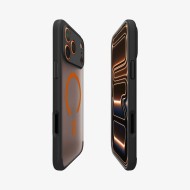 Удароустойчив кейс с MagSafe пръстен за iPhone 17 Pro Max от Spigen Ultra Hybrid Mag - Frost Black / Orange