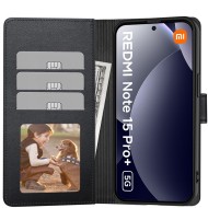 Кожен тефтер за Xiaomi Poco M8 Pro / Redmi Note 15 Pro Plus 5G от Tech-Protect Wallet - Black