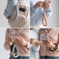 RINKGE HOLDER & PUFFER HAND STRAP FLORAL PINK