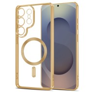 Твърд кейс с MagSafe и протектор за камерата на Samsung Galaxy S26 Ultra от Tech-Protect MagFlex - Shiny Gold