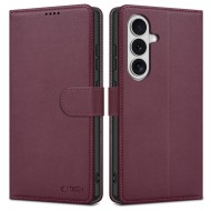 Кожен тефтер за Samsung Galaxy S26 от Tech-Protect Wallet - Mulberry