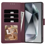 Кожен тефтер за Samsung Galaxy S26 от Tech-Protect Wallet - Mulberry