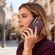 Кожен тефтер за Samsung Galaxy S26 от Tech-Protect Wallet - Mulberry