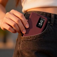 Кожен, активен тефтер за Samsung Galaxy S26+ Plus от Tech Protect Smart Wallet - Mulberry
