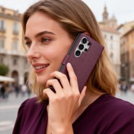 Кожен тефтер за Samsung Galaxy S26 Ultra от Tech-Protect Wallet - Mulberry