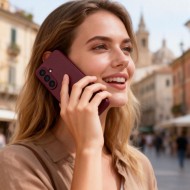 Кожен, активен тефтер за Samsung Galaxy S26 от Tech Protect Smart Wallet - Mulberry