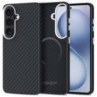 Карбонов кейс за Samsung Galaxy S26 от Tech-Protect Ion Carbon - Black/Silver