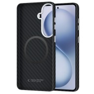 Карбонов кейс за Samsung Galaxy S26 от Tech-Protect Ion Carbon - Black/Silver