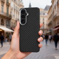 Карбонов кейс за Samsung Galaxy S26 от Tech-Protect Ion Carbon - Black/Silver