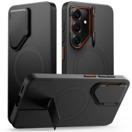 Удароустойчив кейс с MagSafe и капак на камерата за Samsung Galaxy S26 от Tech Protect Kevlar Aura - Черен / Оранжев