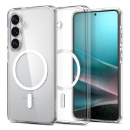 Удароустойчив кейс с MagSafe пръстен за Samsung Galaxy S26+ Plus от Spigen Ultra Hybrid Mag - Clear / White
