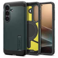 Удароустойчив, твърд кейс с MagSafe за Samsung Galaxy S26 от Spigen Tough Armor Mag - Abyss Green
