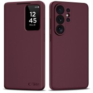 Кожен, активен тефтер за Samsung Galaxy S26 Ultra от Tech Protect Smart Wallet - Mulberry
