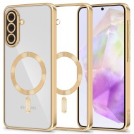 Твърд кейс с MagSafe и протектор за камерата на Samsung Galaxy A37 5G от Tech-Protect MagFlex - Shiny Gold