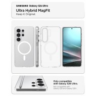 Удароустойчив кейс с MagSafe пръстен за Samsung Galaxy S26 Ultra от Spigen Ultra Hybrid Mag - Clear / White