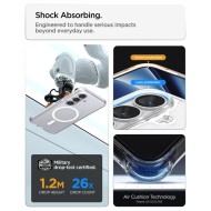 Удароустойчив кейс с MagSafe пръстен за Samsung Galaxy S26+ Plus от Spigen Ultra Hybrid Mag - Clear / White