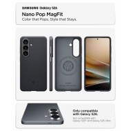 Удароустойчив кейс с MagSafe за Samsung Galaxy S26 от Spigen Nano Pop - Black Sesame