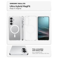 Удароустойчив кейс с MagSafe пръстен за Samsung Galaxy S26 от Spigen Ultra Hybrid Mag - Clear / White