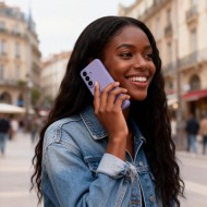 Кожен, активен тефтер за Samsung Galaxy S26 от Tech Protect Smart Wallet - Purple