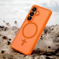 Твърд кейс с MagSafe пръстен за Samsung Galaxy S26 от Tech-Protect MagMat - Matte Orange