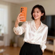 Твърд кейс с MagSafe пръстен за Samsung Galaxy S26 от Tech-Protect MagMat - Matte Orange