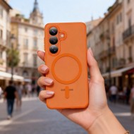 Твърд кейс с MagSafe пръстен за Samsung Galaxy S26 от Tech-Protect MagMat - Matte Orange