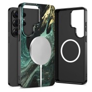 Твърд калъф с MagSafe пръстен за Samsung Galaxy S26 Ultra от Tech-Protect Lamano - Verde Aura