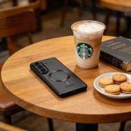 Твърд кейс с MagSafe и протектор за камерата на Samsung Galaxy A57 5G от Tech-Protect MagFlex - Shiny Black