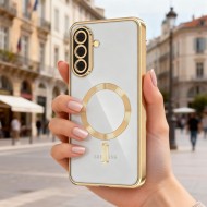 Твърд кейс с MagSafe и протектор за камерата на Samsung Galaxy A57 5G от Tech-Protect MagFlex - Shiny Gold
