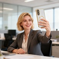 Твърд кейс с MagSafe и протектор за камерата на Samsung Galaxy A37 5G от Tech-Protect MagFlex - Shiny Gold