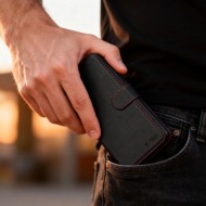 Кожен тефтер за Samsung Galaxy A57 5G ot Tech-Protrct Wallet RS -Black/Red