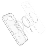 Удароустойчив кейс с MagSafe пръстен за Google Pixel 10A от Spigen Ultra Hybrid Mag - Clear / White