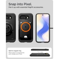 Удароустойчив, твърд кейс с MagSafe за Google Pixel 10A от Spigen Tough Armor Mag - Black