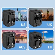 TECH-PROTECT TA300 TRAVEL ADAPTER EU / UK / US / AU BLACK