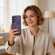 Твърд кейс с MagSafe и протектор за камерата на Samsung Galaxy S26 Ultra от Tech-Protect MagFlex - Cobalt Violet