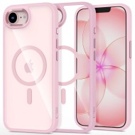 Твърд кейс с MagSafe пръстен за iPhone 16e / 17e от Tech-Protect MagMat - Soft Pink / Clear