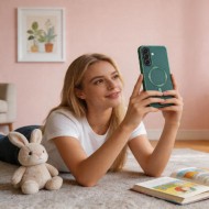 Твърд кейс с MagSafe и протектор за камерата на Samsung Galaxy A37 5G от Tech-Protect MagFlex - Jungle Green