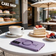 Твърд кейс с MagSafe и протектор за камерата на Samsung Galaxy A57 5G от Tech-Protect MagFlex - Cobalt Violet
