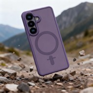 Твърд кейс с MagSafe пръстен за Samsung Galaxy S26 от Tech-Protect MagMat - Matte Cobalt Violet