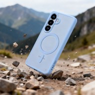 Твърд кейс с MagSafe пръстен за Samsung Galaxy S26 от Tech-Protect MagMat - Sky Blue
