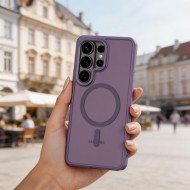 Твърд кейс с MagSafe пръстен за Samsung Galaxy S26 Ultra от Tech-Protect MagMat - Matte Cobalt Violet