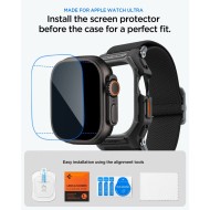 SPIGEN LITE FIT PRO & TEMPERED GLASS APPLE WATCH ULTRA 1 / 2 / 3 (49 MM) MATTE BLACK