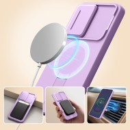 Удароустойчив кейс с MagSafe и капак на камерата за Samsung Galaxy A57 от Tech Protect Kevlar Aura - Violet